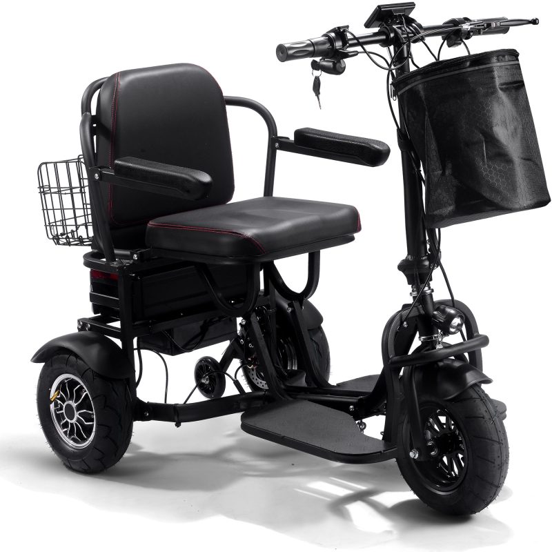 Bikehighway.com - MotoTec Folding Mobility Electric Trike 48v 1000w Dual Motor Lithium Black