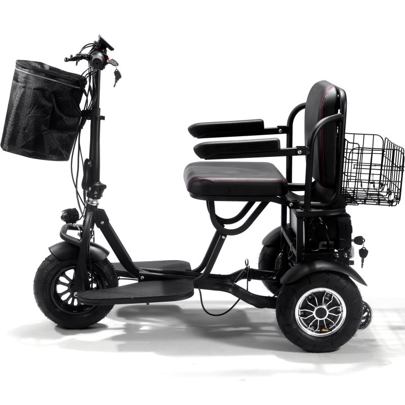 Bikehighway.com - MotoTec Folding Mobility Electric Trike 48v 1000w Dual Motor Lithium Black