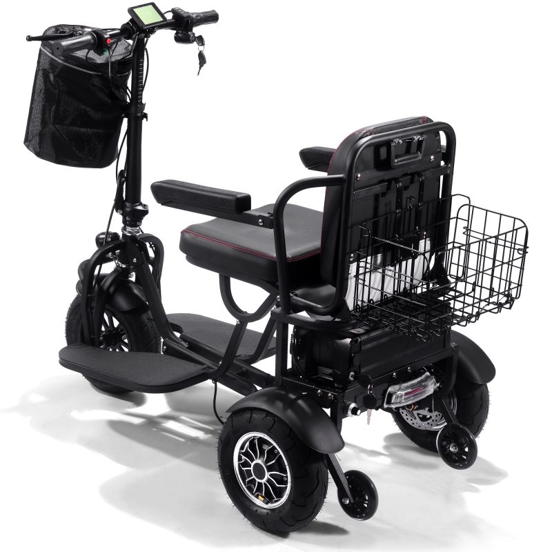 Bikehighway.com - MotoTec Folding Mobility Electric Trike 48v 1000w Dual Motor Lithium Black