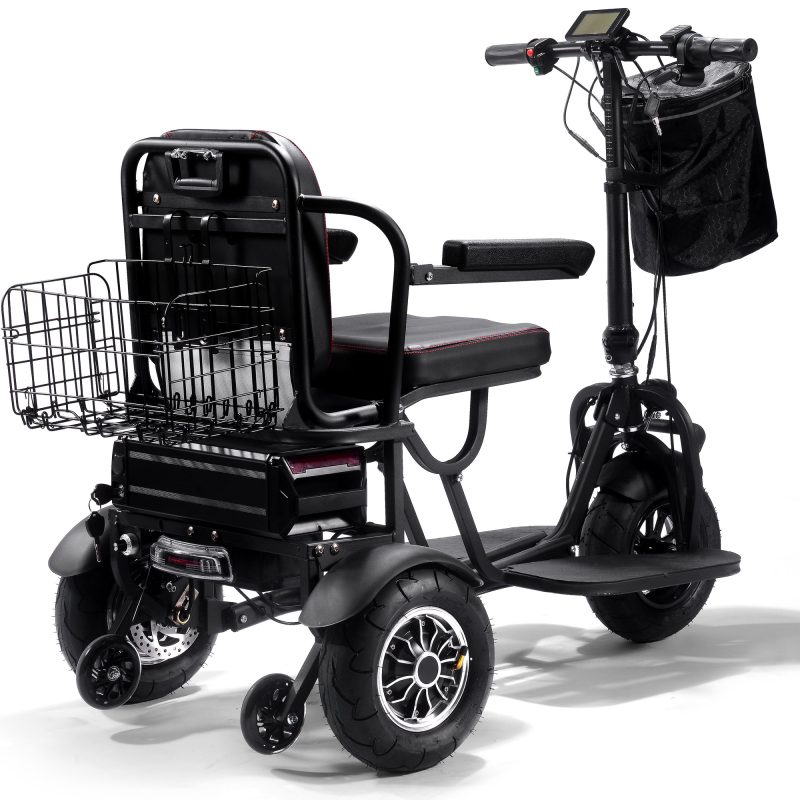 Bikehighway.com - MotoTec Folding Mobility Electric Trike 48v 1000w Dual Motor Lithium Black