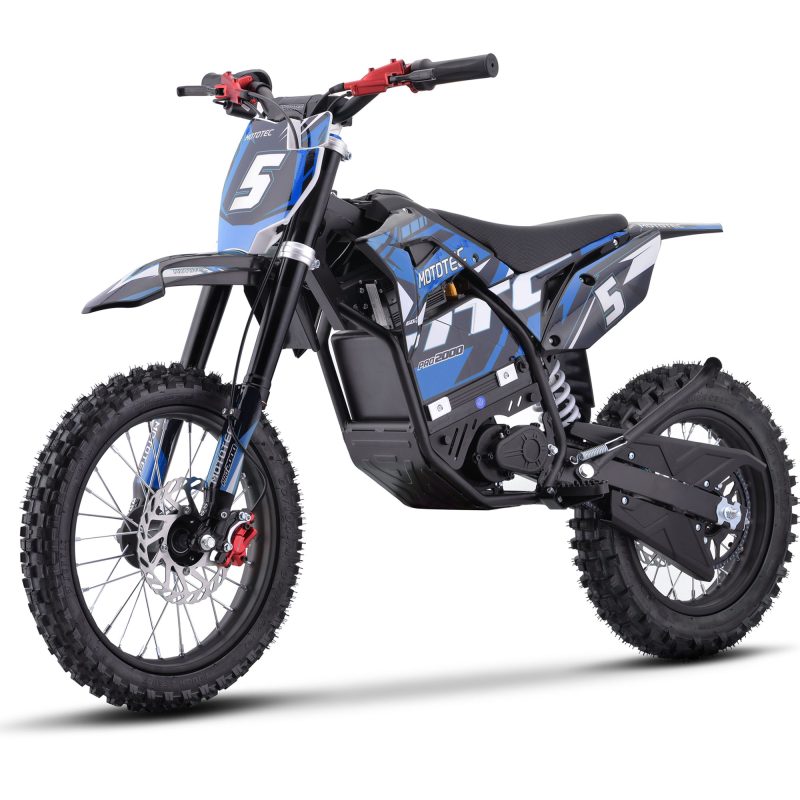 Bikehighway.com - MotoTec 60v Pro Electric Dirt Bike 2000w Lithium Blue